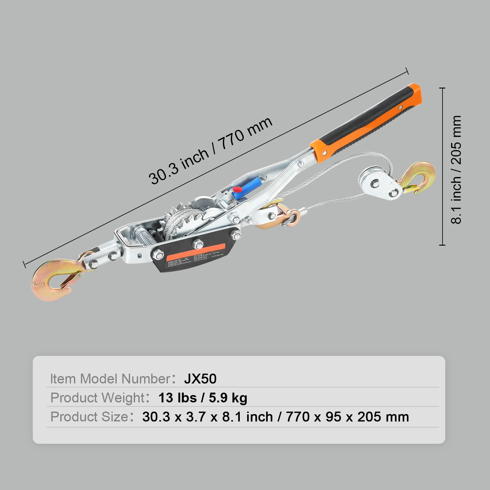 Heavy Duty Come Along Winch 5 Ton Ratchet Cable Puller For Vehicle_voghion.com
